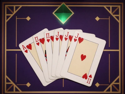 Jacks or Better Videopoker BGaming Royal Flush Herzen ар-деко Hintergrund